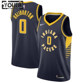 Canotte Bambino Indiana Pacers Tyrese Haliburton 0 Nike 2022-23 Icon Edition Navy Swingman